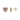 Multi Sapphire Heart Stud Earrings – 9KT Yellow Gold | Fine Jewelry