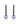 Amethyst and Black Spinel Hook Earrings in 925 Sterling Silver