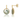 Alexandrite Floral Circle Drop Earrings – 9KT Yellow Gold | Fine Jewelry