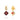 Garnet & Diamond Leaf Drop Earrings – 9KT Yellow Gold | Fine Jewelry