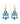 Turquoise and Pearl Drop Earrings in 925 Sterling Silver