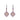 Pink Opal & Garnet Clover Drop Earrings in 925 Sterling Silver