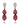 Dark Red Pearl 925 Sterling Silver Dangle Earrings Modern Design