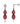 Red Cherry Pearl 12.40ctw Push Post Earrings In 925 Sterling Silver