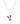 Red Garnet With Black Spinel 0.30ctw Pendant With Chain In 925 Sterling Silver