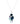 Blue Druzy Quartz 12.30ctw Pendant With Chain In 925 Sterling Silver