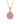 Pink Sapphire and Diamond Double Halo Pendant in 9K Yellow Gold