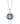 Blue Topaz Floral Cluster Pendant in 925 Sterling Silver