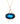 London Blue Topaz and Diamond Oval Drop Pendant in 14K Yellow Gold Yellow Gold