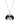 Black Spinel and White Zircon Dog Portrait Pendant in 925 Sterling Silver