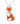 Orange and White Enamel Fox Pendant in 925 Sterling Silver