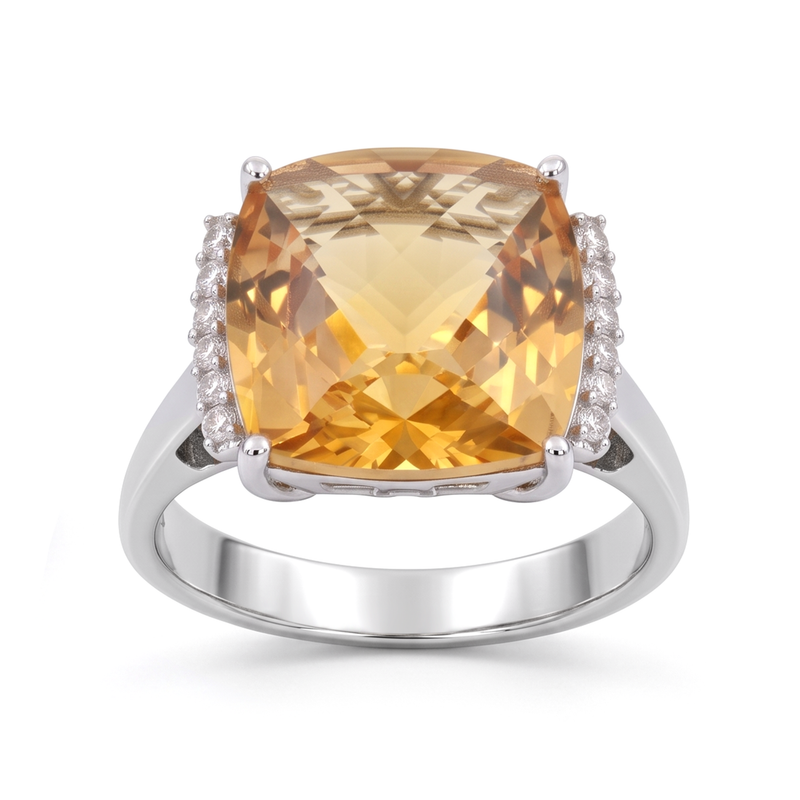 Citrine Sovereign Cocktail Ring – 925 Sterling Silver | Luxury Jewelry