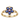 Blue and Pink Sapphire Floral Ring in 9K Yellow Gold Yellow Gold