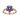 Blue and Pink Sapphire Floral Ring in 9K Yellow Gold Rose Gold