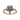 Green and Pink Sapphire Floral Ring in 9K Yellow Gold Rose Gold
