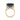 London Blue Topaz and Diamond Solitaire Ring in 14K Yellow Gold